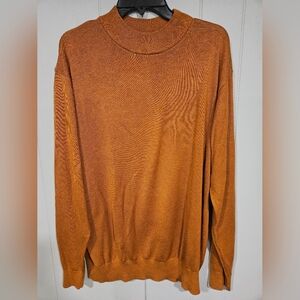Men’s Vintage Inserch Size 2XL Burnt Orange Mock Neck HAS PILLING Long Sleeve